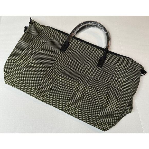 Lulu Dharma NWT Plaid Frasier Travel Tote Overnight Weekender Bag Perfect Gift - Picture 3 of 12